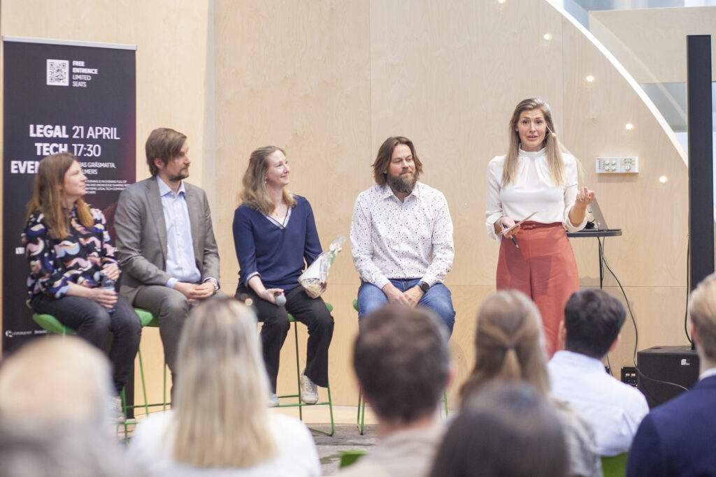 A discussion panel during the legal tech evening.